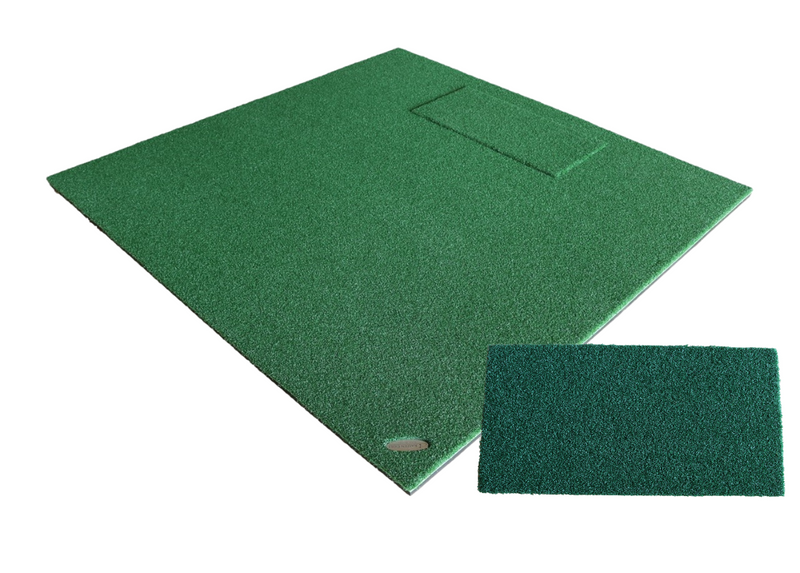 kaizen golf stance mat with 3 layer golf hitting strip