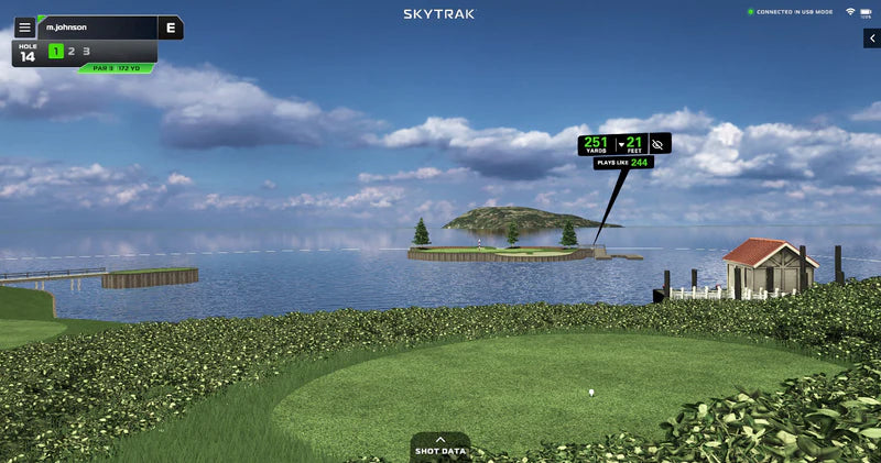 Skytrak golf simulation course play subscription