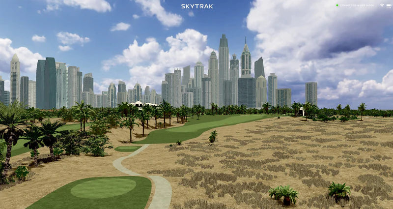 Skytrak golf simulation course play subscription