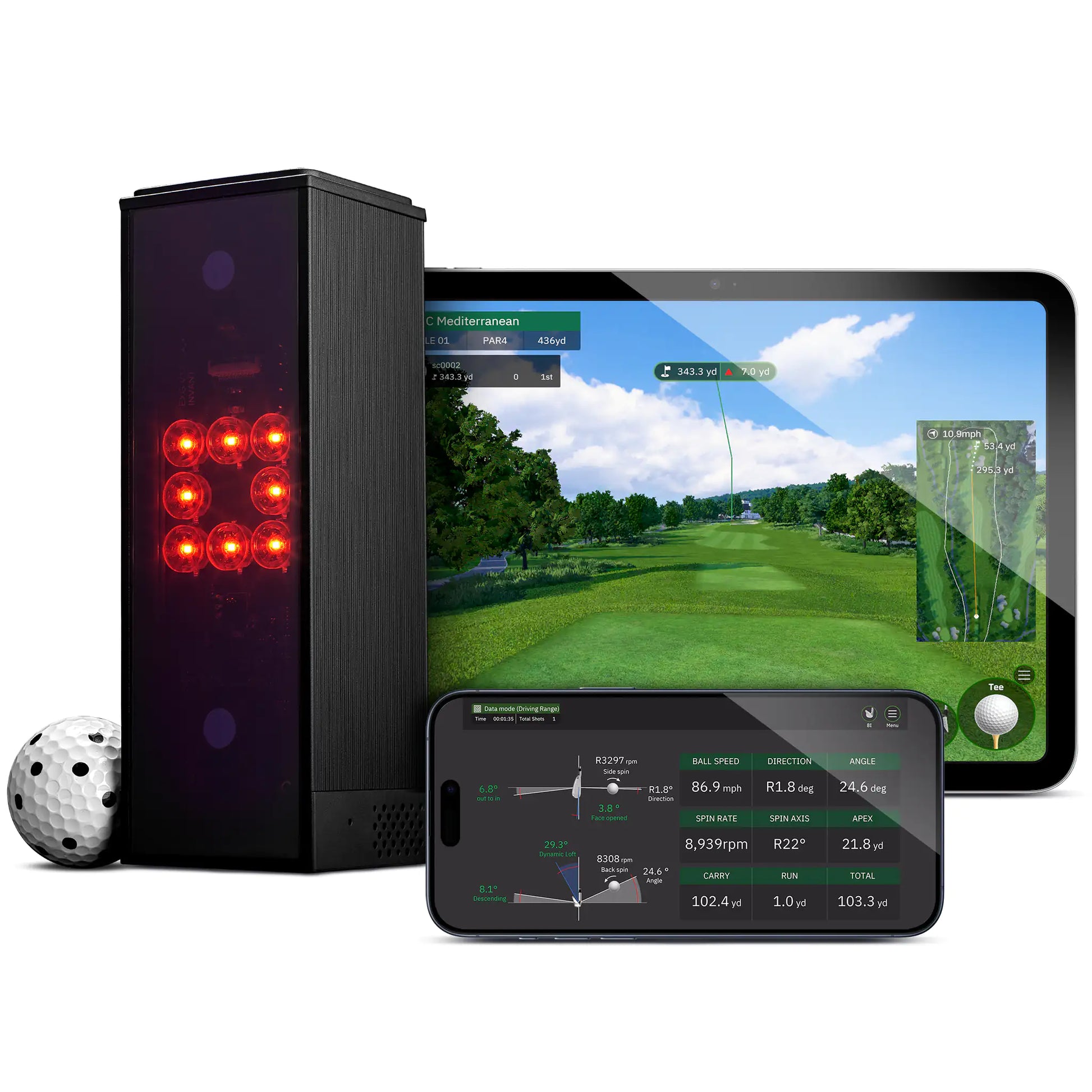 Square golf launch monitor golf simulator