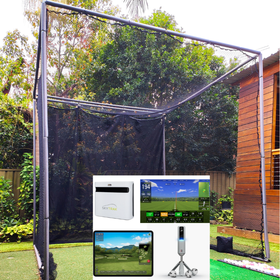 Kaizen golf ultimate backyard golf simulator package