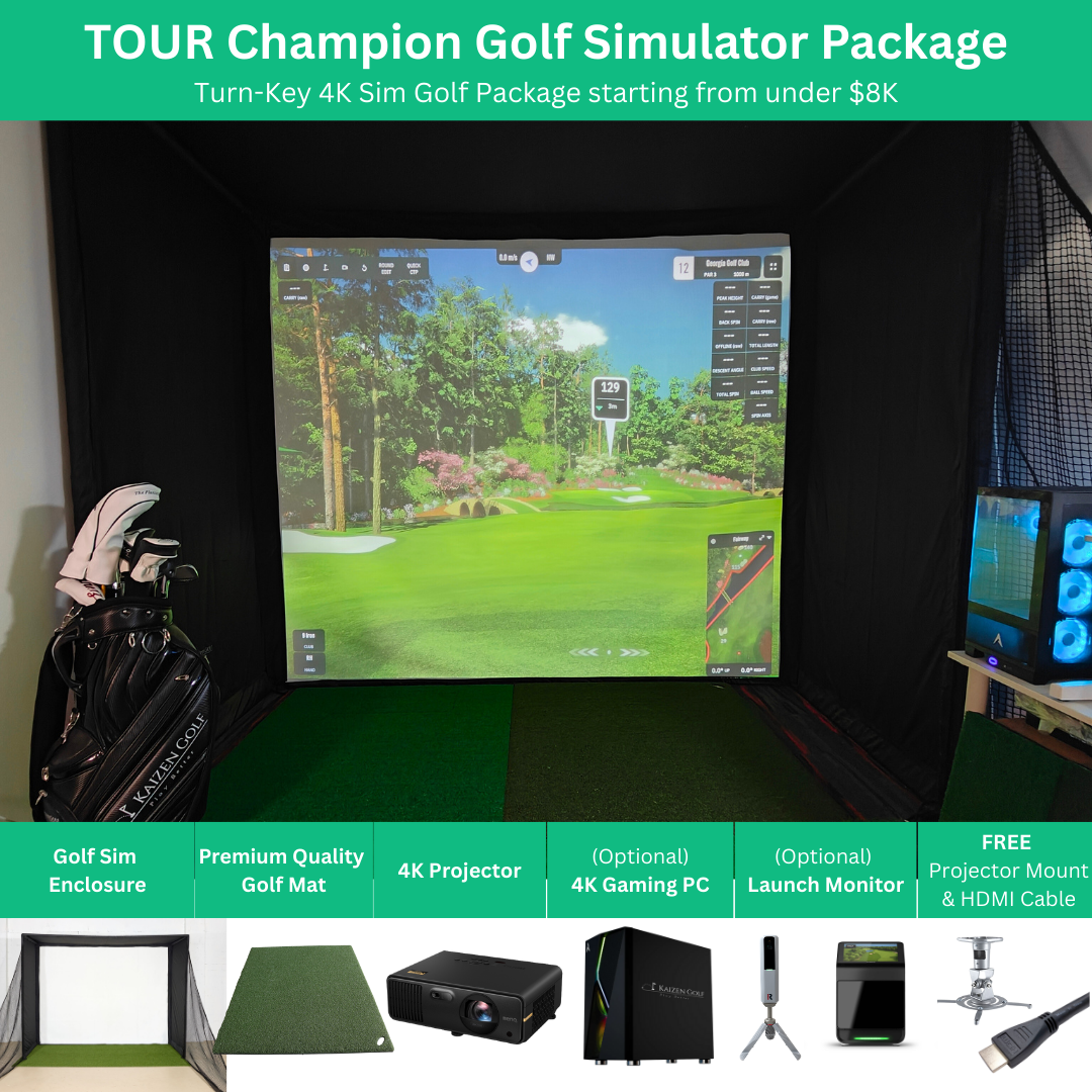 Kaizen Golf tour champion golf simulator complete package