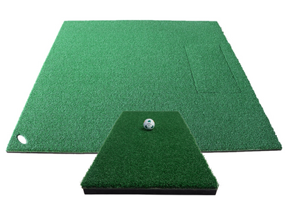 kaizen golf stance mat with kaizen hitting strip