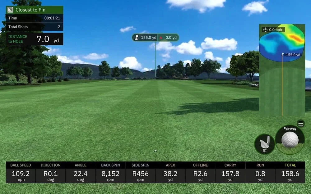 Square golf launch monitor closest to the pin