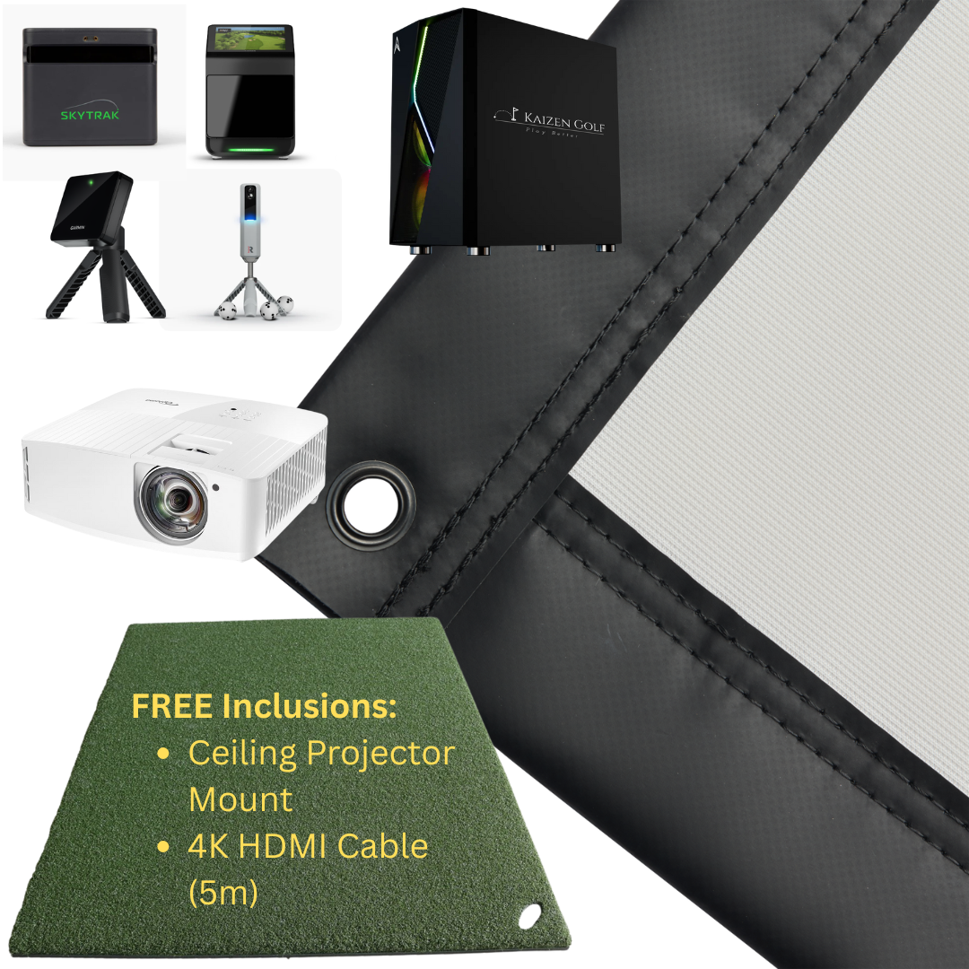 Kaizen Golf Impact Screen Golf Simulator Package