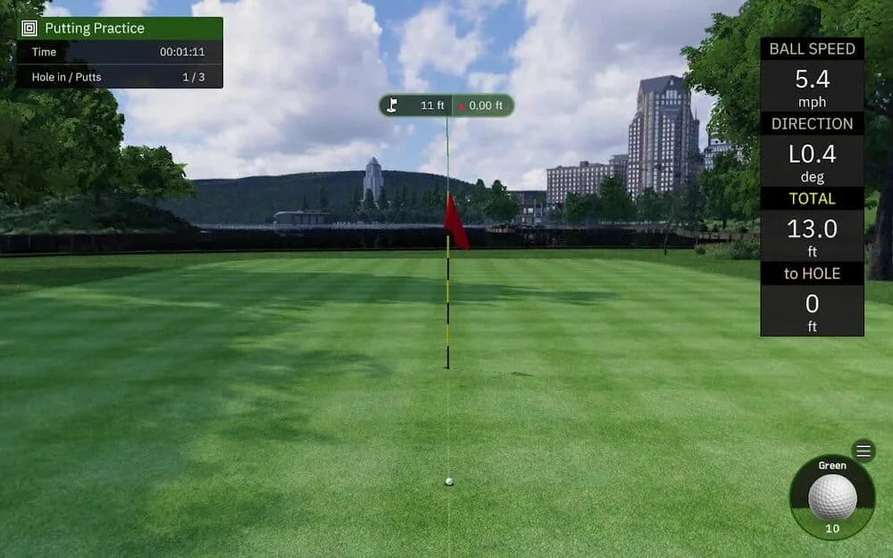 Square golf launch monitor putting practice