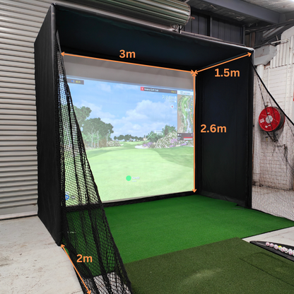 Kaizen Masters Golf Simulator Enclosure 2.6m x 3m