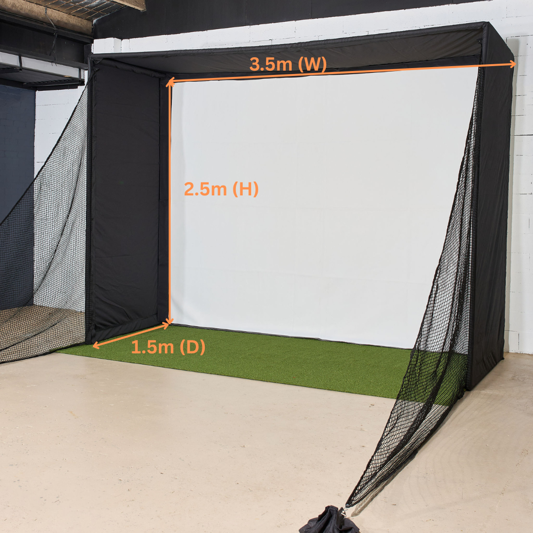Kaizen golf simulator enclosure